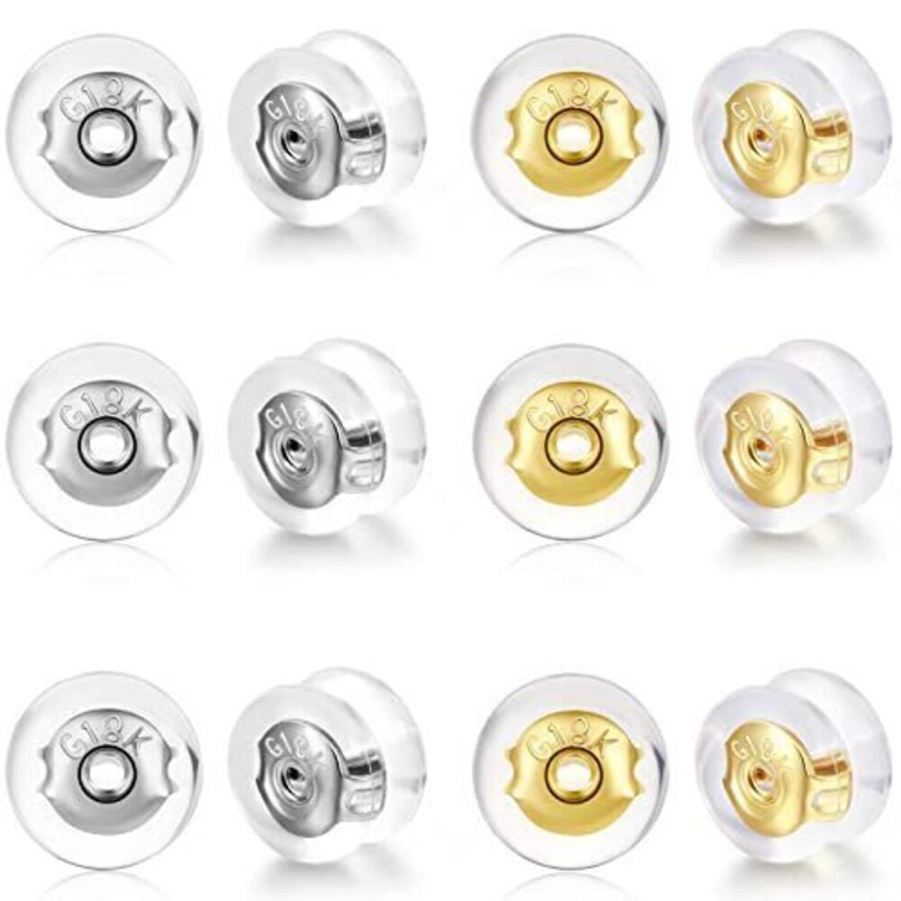 6401 Moconar Earring Backs,18K Gold Silicone Earring Backs for Studs/Droopy